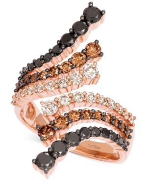 image of Le Vian Chocolate Layer Cake Diamond Bypass Ring (2 ct. t.w.) in 14k Rose Gold