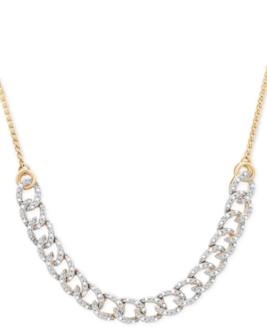image of Wrapped in Love Diamond Curb-Link Bolo Necklace (1/4 ct. t.w.) in 10k Gold, Created for Macy-s