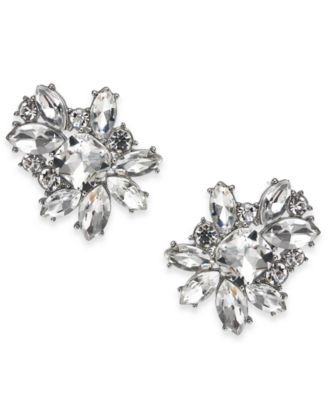 I.N.C. International Concepts - Silver-Tone Crystal Cluster Stud Earrings