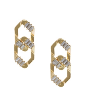 image of Christian Siriano Gold Tone Interlocking Post Earrings