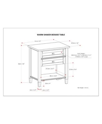 Warm Shaker Bedside Table