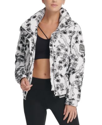 dkny sport sumatra printed puffer jacket