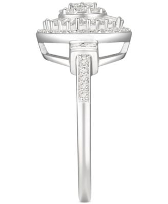 Diamond Oval Starburst Cluster Ring (1/2 ct. t.w.) in 14k White, Yellow or Rose Gold