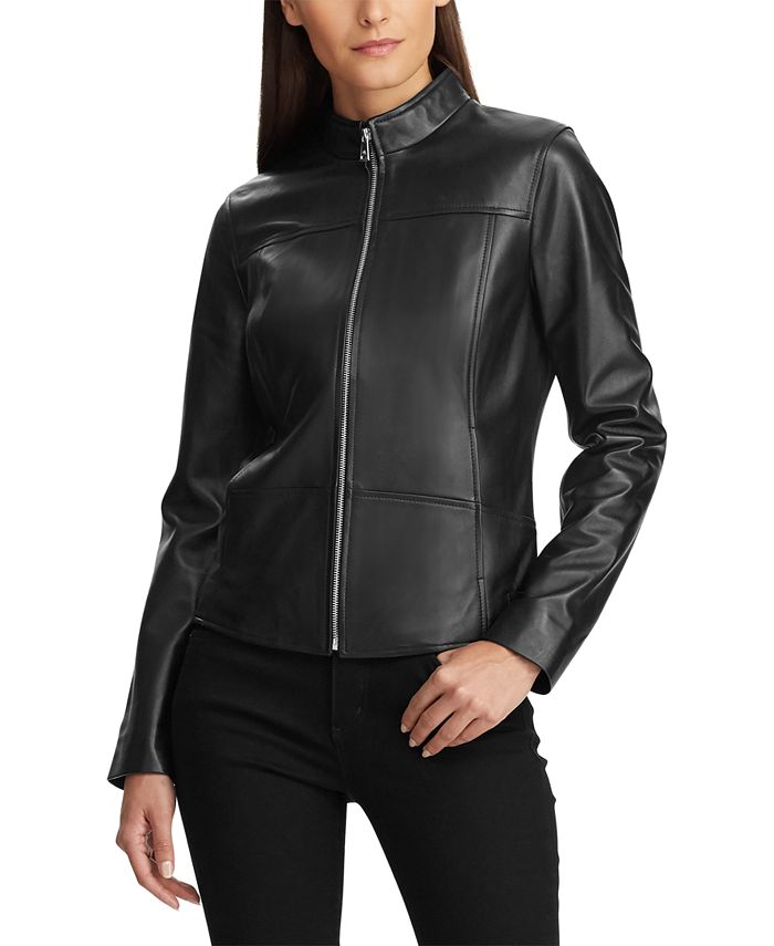 Lauren Ralph Lauren Leather Jacket - Macy's