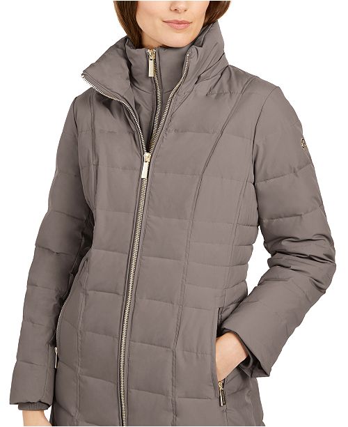 Michael Kors Hooded Faux Fur Trim Down Puffer Coat Created For