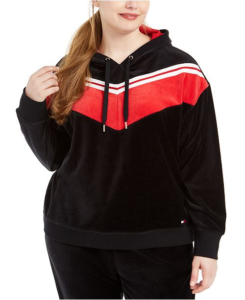 tommy hilfiger velour tracksuit womens
