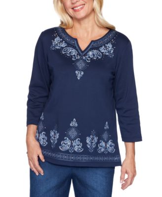 Alfred Dunner - Petite Autumn Harvest Embroidered Tunic