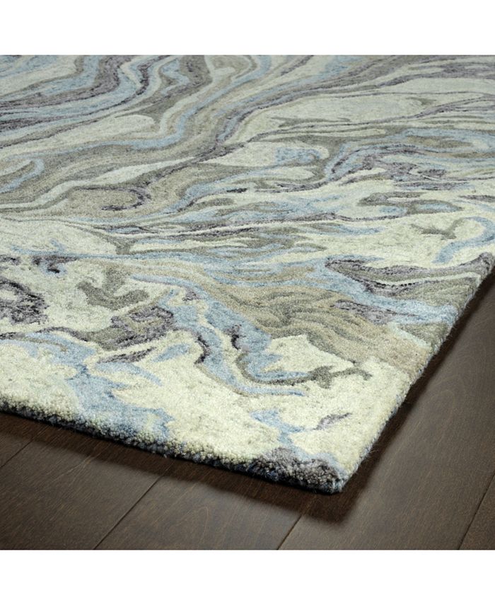 Kaleen Marble MBL0417 Blue 2'6" x 8' Runner Rug Macy's