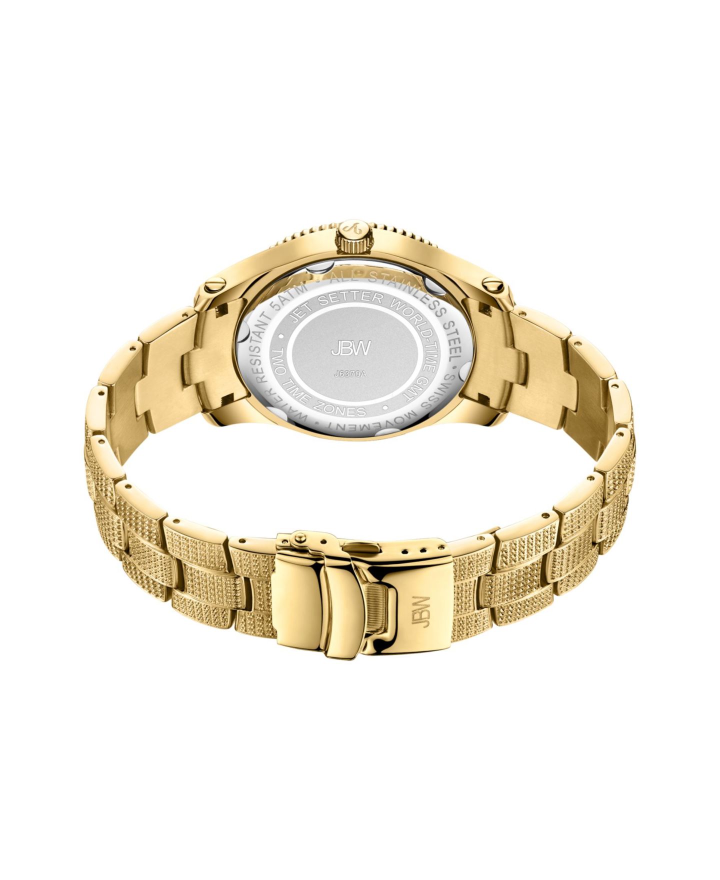 Мужские часы Jbw Jet Setter GMT 18K Gold-Plated Stainless Steel Bracelet Watch 46mm, цвет: Золотой — фото 4