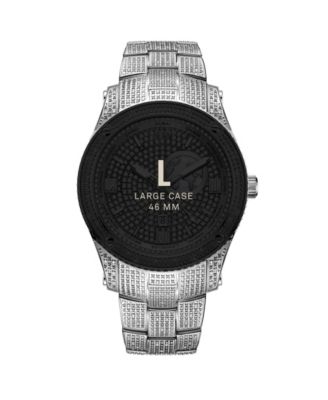 Men's Jet Setter GMT Silver-Tone Stainless Steel Bracelet Watch 46mm