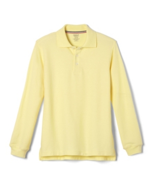 French Toast Big Boys Long Sleeve Pique Polo Shirt