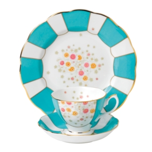 Royal Albert 100 Years Of  1930 Mint Deco 3pc Place Setting In Green