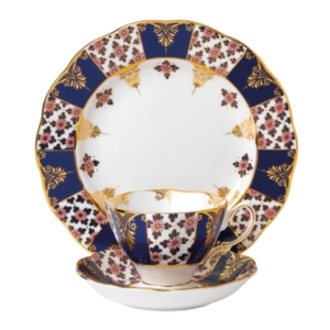 Royal Albert 100 Years 1900 3-piece Set -teacup, Saucer & Plate In Blue
