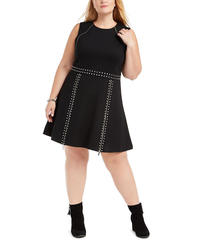 Michael Kors Plus Size Studded Fit & Flare Dress & Reviews - Dresses - Plus  Sizes - Macy's