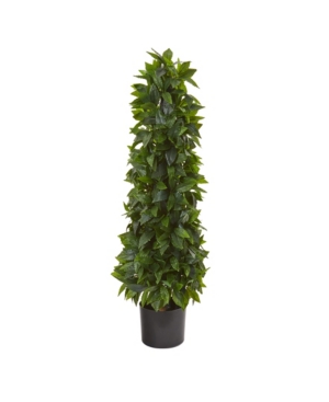 Nearly Natural 3' Sweet Bay Cone Topiary Artificial Tree In Green