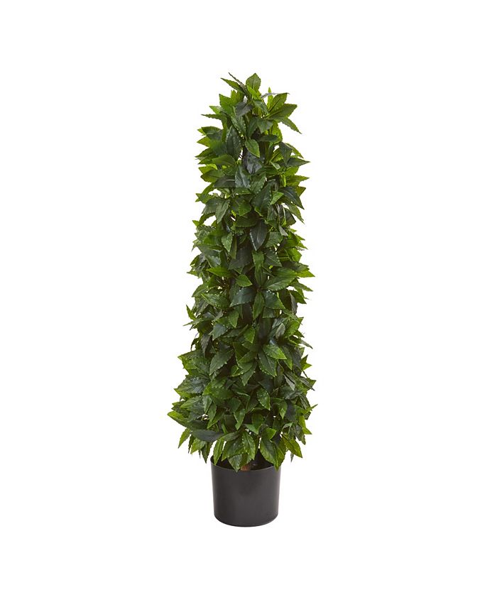 Nearly Natural - 3' Sweet Bay Cone Topiary Artificial Tree