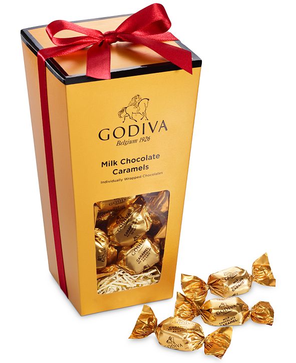 Godiva Milk Chocolate Caramel Holiday Gift Bucket Box, 30 Piece Set