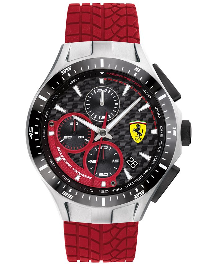 Ferrari Men's Chronograph Race Day Red Silicone Strap Watch 44mm - Macy's