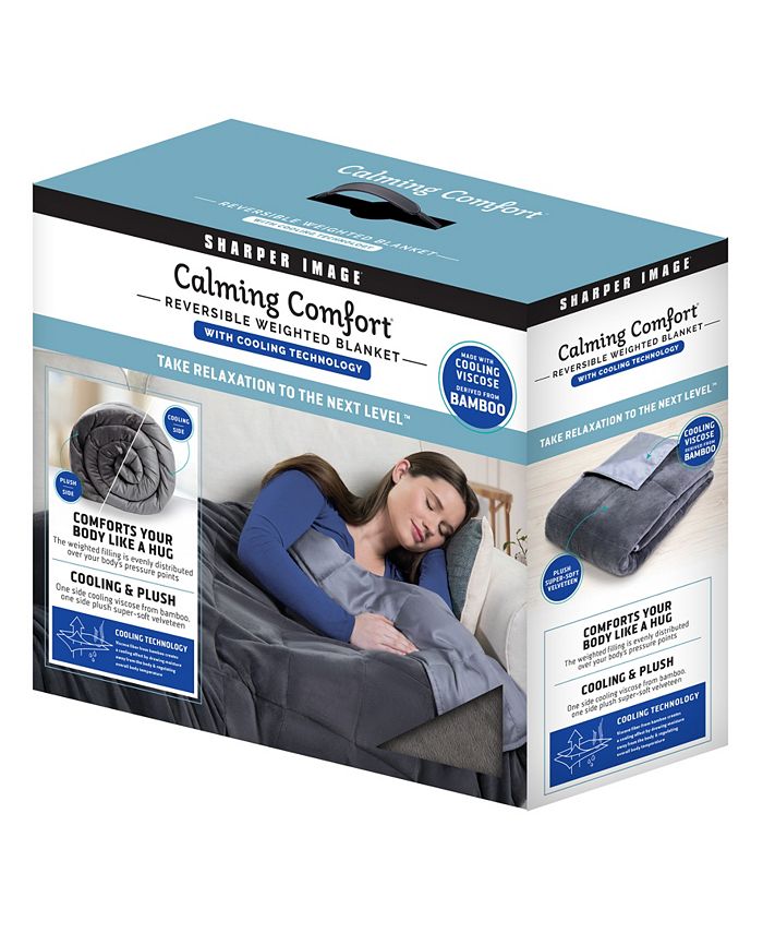Sharper Image Calming Comfort Reversible Cooling 12lb Weighted Blanket