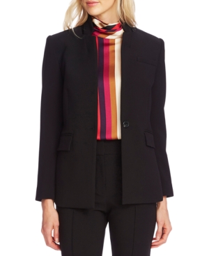 Vince Camuto Inverted Notch Collar Crepe Blazer In Rich Black
