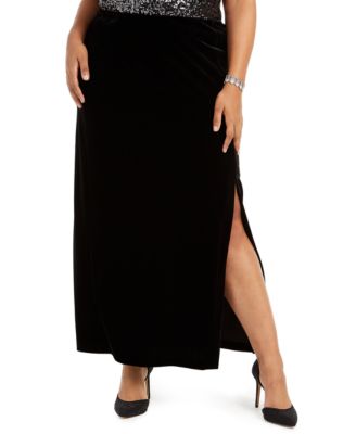 alex evenings velvet skirt