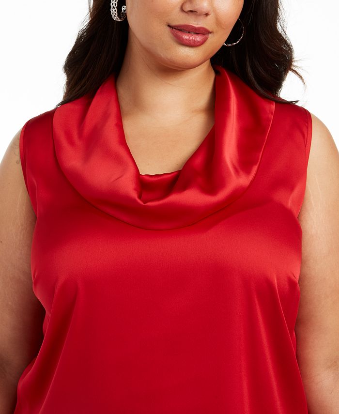 plus size cowl neck blouse