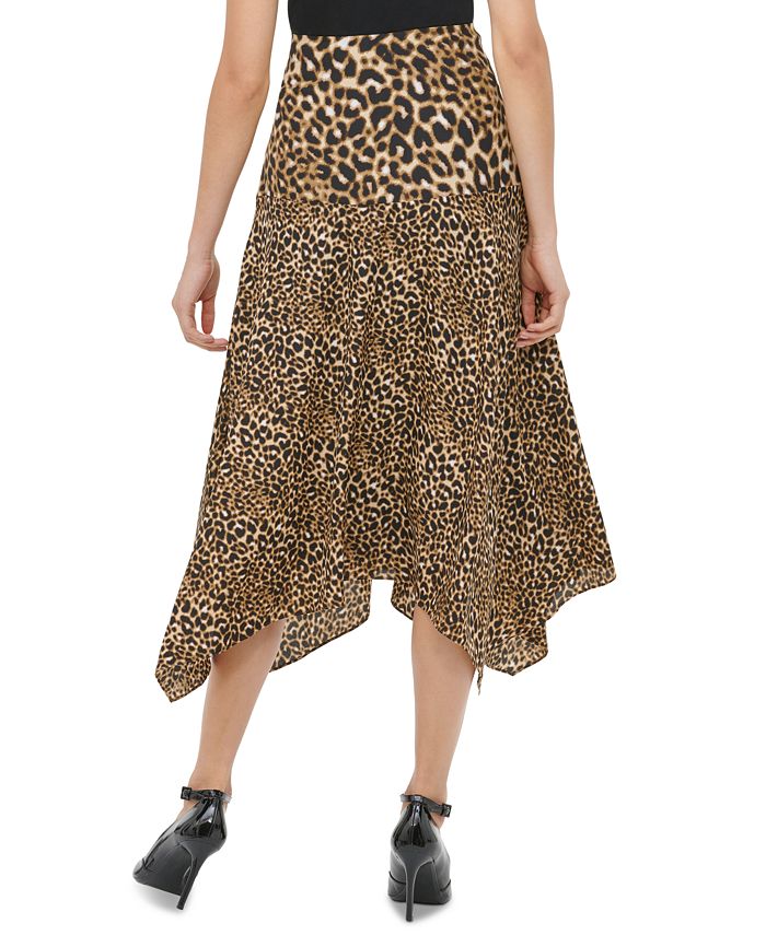 Leopard print handkerchief skirt sale