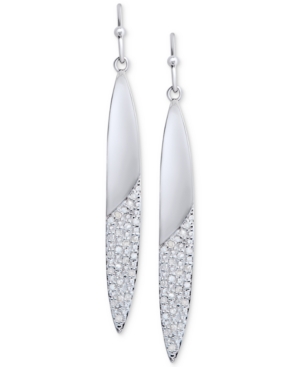 image of Diamond Pave Drop Earrings (1/4 ct. t.w.) in Sterling Silver