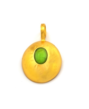 image of Stephanie Kantis Pebble Cabochon Green Crystal Pendant