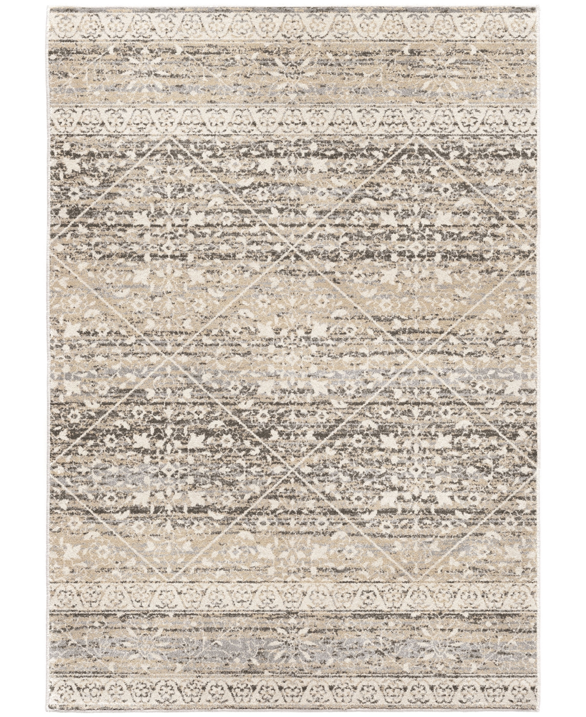 Orian Riverstone Henderson Light Gray 5'3in x 7'6in Area Rug - Bge