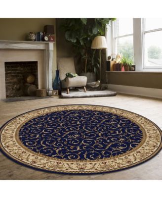 CLOSEOUT! 1599/1555/NAVY Pesaro Blue 5'3" x 5'3" Round Area Rug