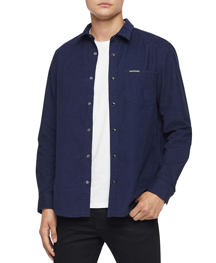 Calvin Klein Jeans Men's Regular-Fit Corduroy Western Shirt & Reviews ...