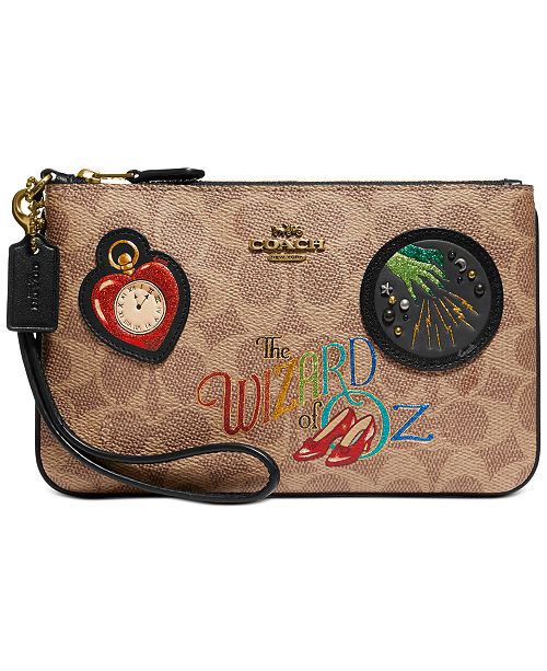 COACH Coated Canvas Signature Wizard Of Oz Small Wristlet & Reviews - Handbags & Accessories ...