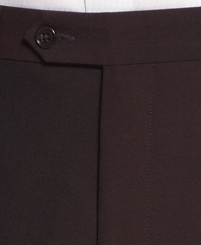 Calvin Klein X-Fit Burgundy Solid Slim Fit Pants & Reviews - Pants - Men - Macy's