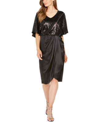 28th & Park Sequined Draped Blouson Dress, Created for Macy's & Reviews ...