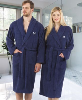 100% Turkish Cotton Personalized Terry Bath Robe - Navy