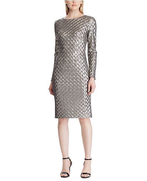 Lauren Ralph Lauren Quilted Sequined Cocktail Dress Reviews Dresses Women Macy S