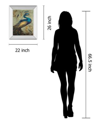 Peacock on Sage I by Tiffany Hakimipour Mirror Framed Print Wall Art - 22" x 26"