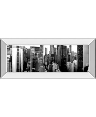 Panorama of NYC Vll by Jeff Pica Mirror Framed Print Wall Art - 18" x 42"