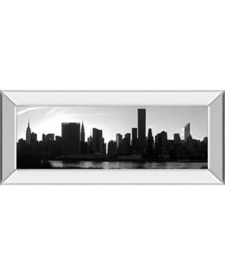 Panorama of NYC VI by Jeff Pica Mirror Framed Print Wall Art - 18" x 42"