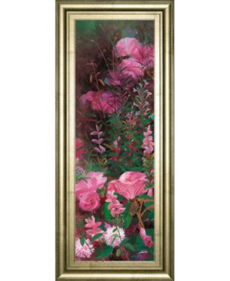 Pink Azalea Garden I by Li Bo Framed Print Wall Art - 18" x 42"