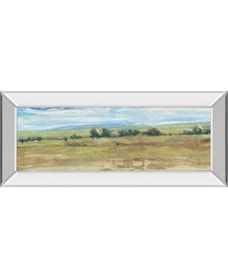 Distant Treeline Panel I by Tim Otoole Mirror Framed Print Wall Art - 18" x 42"