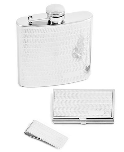Bey-Berk 6 Ounce Flask, Business Card Case and Money Clip Gift Set