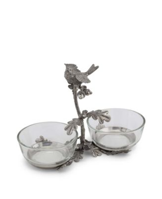 Vagabond House Pewter Song Bird Double Condiment Bowl - Macy's