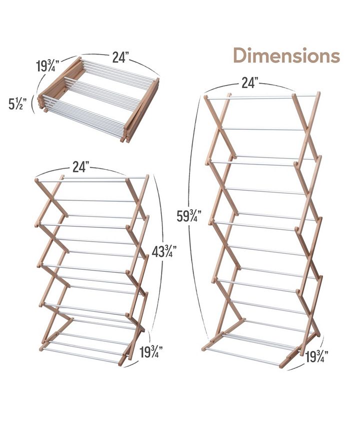 Innoka Premium Classic Wooden Adjustable Clothes Drying Rack Macy's