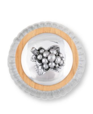 Canister Glass for Kitchen with Rubber Airtight Seal for Food Storage Grape Pattern Knob