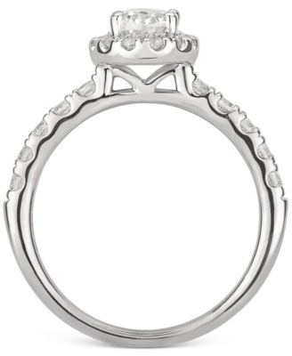 GIA Certified Oval Diamond Bridal Set (1-1/2 ct. t.w.) in 14k White Gold