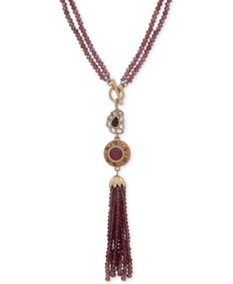 lonna & lilly - Gold-Tone Beaded Tassel 36" Convertible Necklace