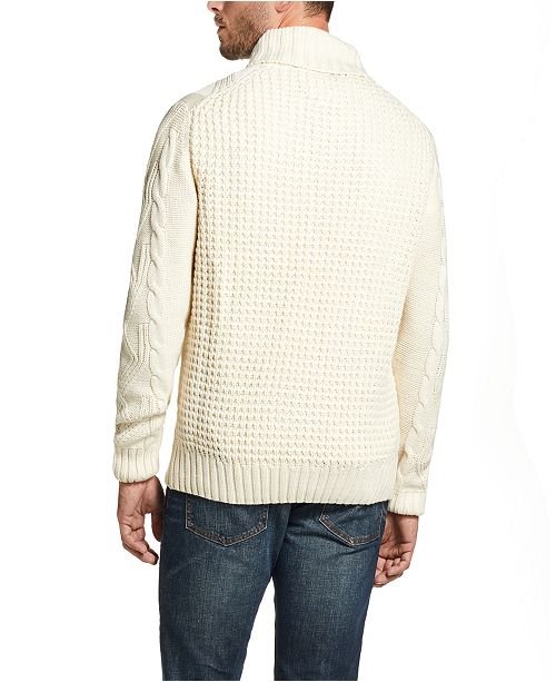 Weatherproof Vintage Men's Fisherman Toggle Shawl Neck Sweater ...