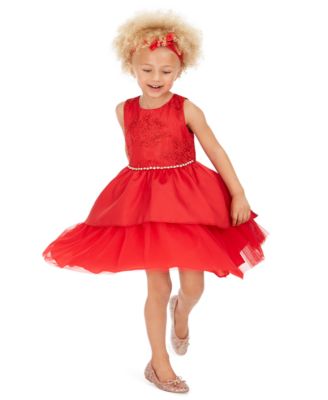 Rare Editions - Toddler Girls Lace Peplum Dress